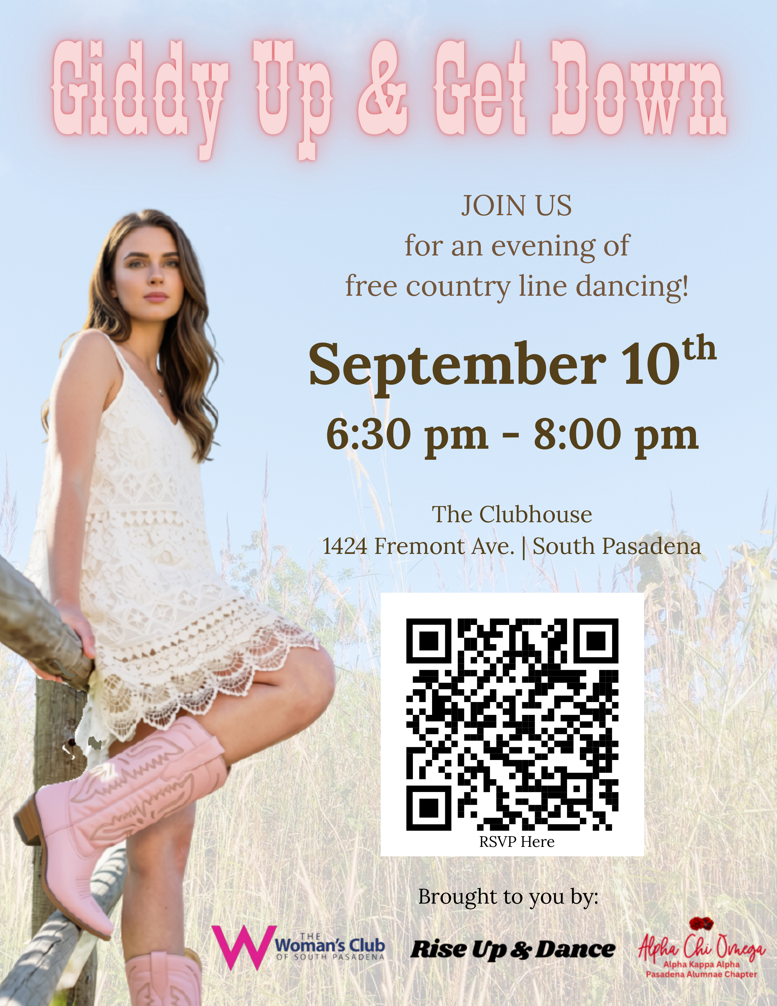 Giddy Up & Get Down — free country line dancing on September 10 at 6:30 PM